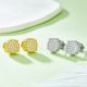 Round-Cut Moissanite Pavé Cluster Stud Earrings in 925 Sterling Silver