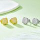 Round Moissanite Geometric Sunburst Stud Earrings in 925 Sterling Silver