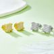 Square Pavé Moissanite Screw-Back Stud Earrings in 925 Sterling Silver