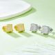 Square-Cut Moissanite Pavé Cluster Stud Earrings in 925 Sterling Silver