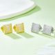 Square Pave Moissanite Double-Frame Stud Earrings in 925 Sterling Silver