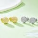 White Moissanite Geometric Octagon Pavé Stud Earrings in 925 Sterling Silver