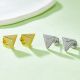 Triangular Pavé Moissanite Geometric Stud Earrings in 925 Sterling Silver