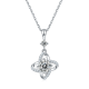 Round-Cut Gemstone Pinwheel Pendant Necklace in 925 Sterling Silver