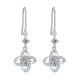 Round-Cut Moissanite Windmill Drop Earrings in 925 Sterling Silver