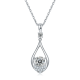 Round-Cut Moissanite and Gemstone Teardrop Drop Necklace in 925 Sterling Silver