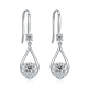 Round-Cut Moissanite and Gemstone Teardrop Drop Earrings in 925 Sterling Silver
