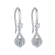 Round-Cut Gemstone Halo Teardrop Drop Earrings in 925 Sterling Silver