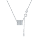Round-Cut Moissanite Barrel Pavé Necklace in 925 Sterling Silver
