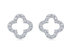 Moissanite Quatrefoil Pavé Stud Earrings in 925 Sterling Silver