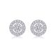 Round-Cut Moissanite Floral Halo Stud Earrings in 925 Sterling Silver