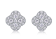 Round-Cut Moissanite Quatrefoil Floral Cluster Stud Earrings in 925 Sterling Silver