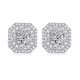 Round-Cut Moissanite Octagonal Halo Stud Earrings in 925 Sterling Silver