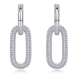 Round-Cut Moissanite Pavé Oval Link Drop Earrings in 925 Sterling Silver