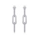 Round-Cut Moissanite Pavé Link Drop Earrings in 925 Sterling Silver