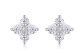 Round-Cut Moissanite Floral Cluster Stud Earrings in 925 Sterling Silver
