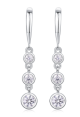 Round-Cut Moissanite Bezel Drop Earrings in 925 Sterling Silver