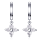 Round-Cut Moissanite Floral Drop Earrings in 925 Sterling Silver
