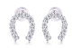 Round-Cut Moissanite Horseshoe Pavé Stud Earrings in 925 Sterling Silver