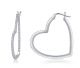 Round-Cut Moissanite Heart Silhouette Hoop Earrings in 925 Sterling Silver