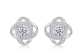 Round-Cut Moissanite Intertwined Pavé Stud Earrings in 925 Sterling Silver