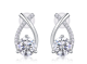 Round-Cut Moissanite Crossover Drop Stud Earrings in 925 Sterling Silver