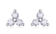 Round-Cut Moissanite Tri-Cluster Stud Earrings in 925 Sterling Silver