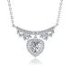 Heart-Cut Moissanite Halo Floral Drop Necklace in 925 Sterling Silver