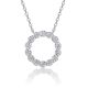 Pave Moissanite Infinity Circle Pendant Necklace in 925 Sterling Silver