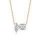 Marquise and Emerald-Cut Moissanite Two-Stone Minimalist Necklace