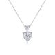 Heart-Cut Moissanite Pear-Accent Pendant Necklace in 925 Sterling Silver