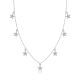 Round Moissanite Celestial Star Station Necklace in 925 Sterling Silver