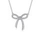 Round-Cut Moissanite Pavé Bow Pendant Necklace in 925 Sterling Silver