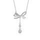 Round-Cut Moissanite Bowknot Drop Necklace in 925 Sterling Silver