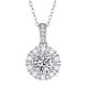 Round-Cut Moissanite Floral Halo Pendant Necklace in 925 Sterling Silver
