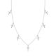 Round-Cut Moissanite Pave Cross Station Necklace in 925 Sterling Silver