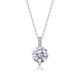 Round-Cut Moissanite Pavé Bail Solitaire Pendant Necklace in 925 Sterling Silver