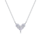 Square-Cut Moissanite Heart Cluster Necklace in 925 Sterling Silver
