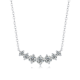 Round-Cut Moissanite Floral Cluster Curved Bar Necklace in 925 Sterling Silver