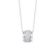 Moissanite Pave Barrel Pendant Necklace in 925 Sterling Silver