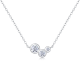 Round-Cut Moissanite Bezel Trio Pendant Necklace in Sterling Silver