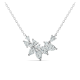 Pear-and-Round Moissanite Floral Cluster Necklace in 925 Sterling Silver