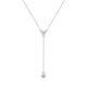 Round-Cut Moissanite Bezel-Set Y Necklace in 925 Sterling Silver