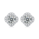 Round-Cut Moissanite Clover Halo Stud Earrings in 925 Sterling Silver