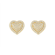 Round-Cut Moissanite Pavé Heart Stud Earrings in 925 Sterling Silver