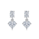 Heart-Cut Moissanite Two-Stone Drop Stud Earrings in 925 Sterling Silver