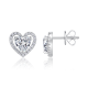Heart-Cut Moissanite Double Heart Halo Stud Earrings in 925 Sterling Silver