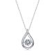 Round-Cut Moissanite Twisted Teardrop Pendant Necklace in 925 Sterling Silver
