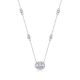 Round Moissanite Oval Halo Pendant Necklace in 925 Sterling Silver