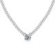 Round-Cut Moissanite Cuban Chain Solitaire Necklace in 925 Sterling Silver